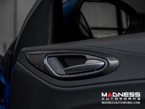 Alfa Romeo Giulia Interior Door Handle Surround Trim Kit - Carbon Fiber - Feroce Carbon